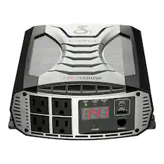Front. Cobra - Professional Grade 1500 Watt Power Inverter with Fast Charge USB - Black.