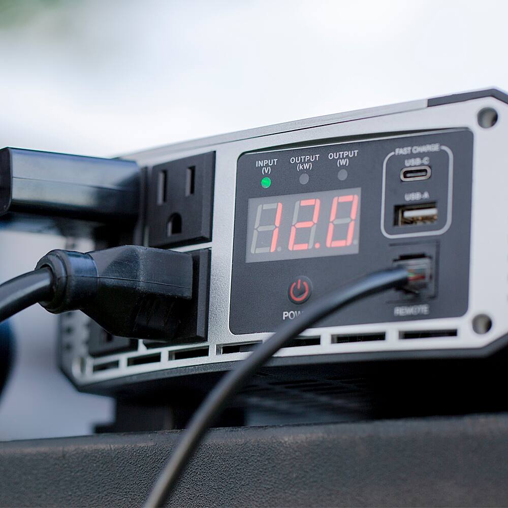 Alt View 11. Cobra - Professional Grade 1500 Watt Power Inverter with Fast Charge USB - Black.