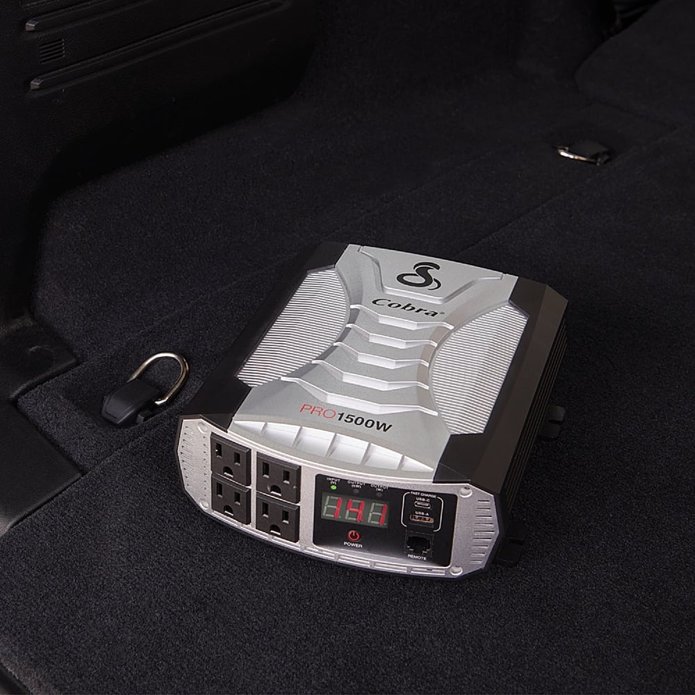 Alt View 12. Cobra - Professional Grade 1500 Watt Power Inverter with Fast Charge USB - Black.