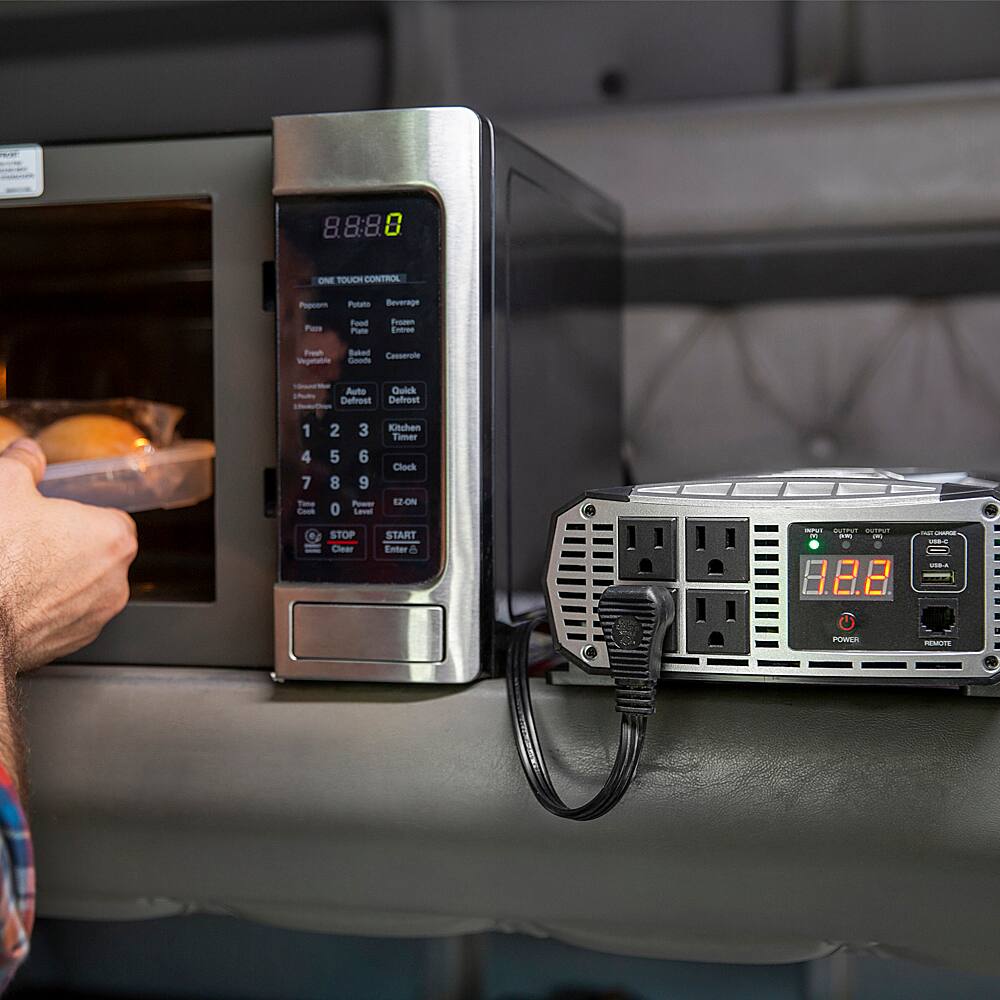 Alt View 13. Cobra - Professional Grade 1500 Watt Power Inverter with Fast Charge USB - Black.