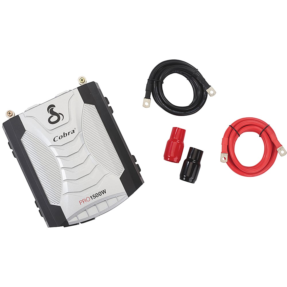 Alt View 1. Cobra - Professional Grade 1500 Watt Power Inverter with Fast Charge USB - Black.