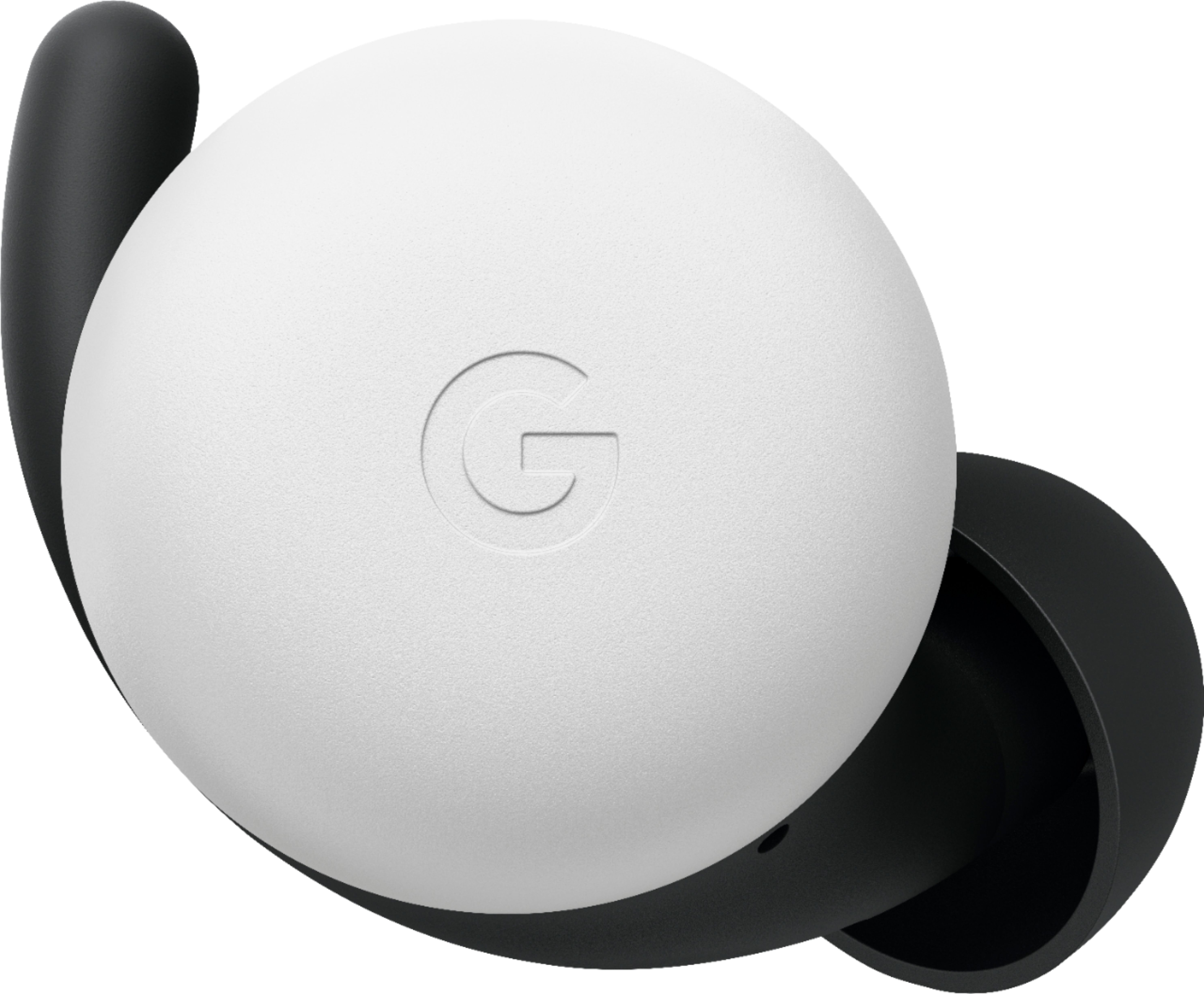 Left View: Google - Geek Squad Certified Refurbished Pixel Buds A-Series True Wireless In-Ear Headphones - Olive