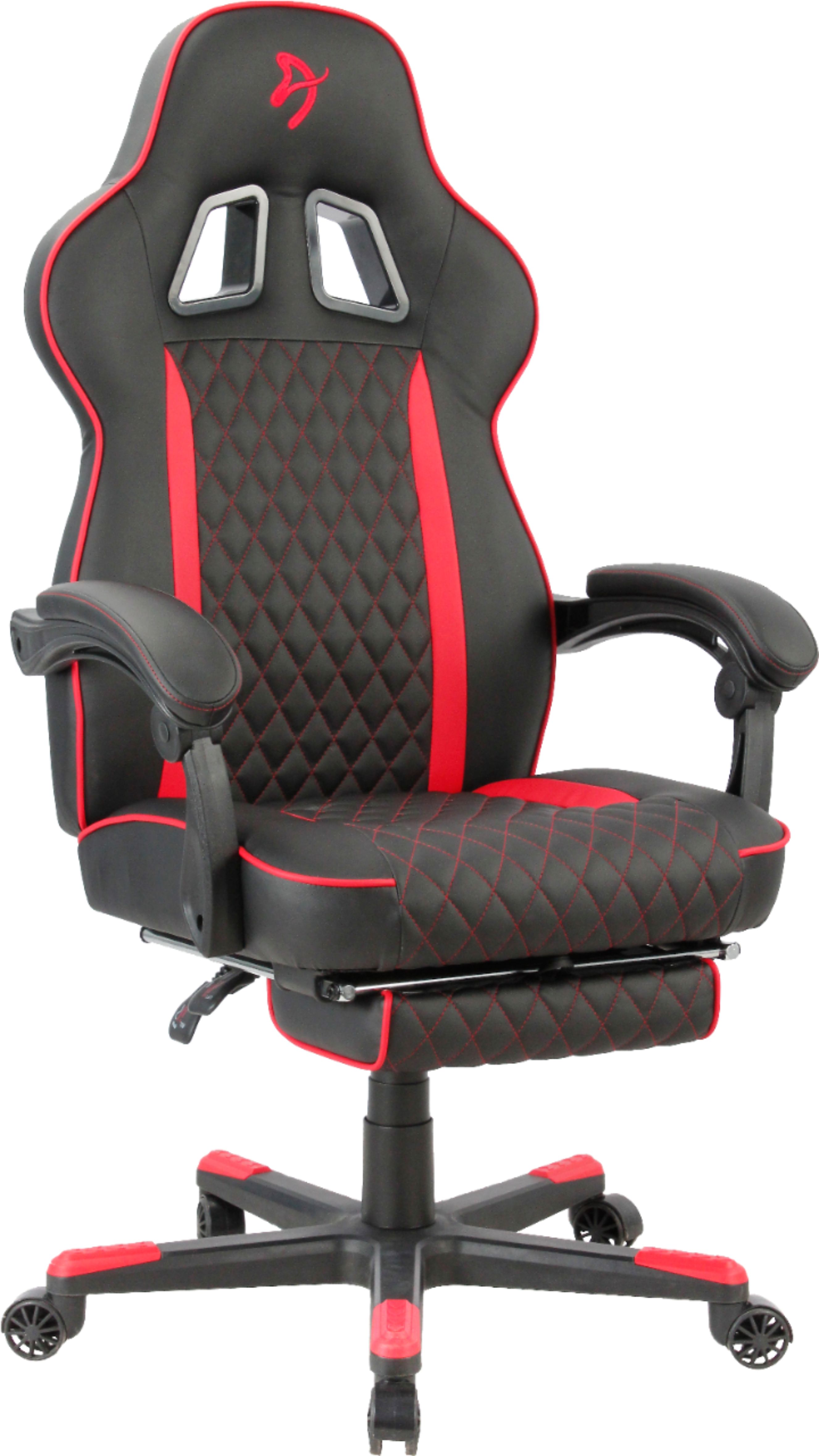 Angle View: Arozzi - Primo Premium Woven Fabric Gaming/Office Chair - Dark Grey with Red Accents