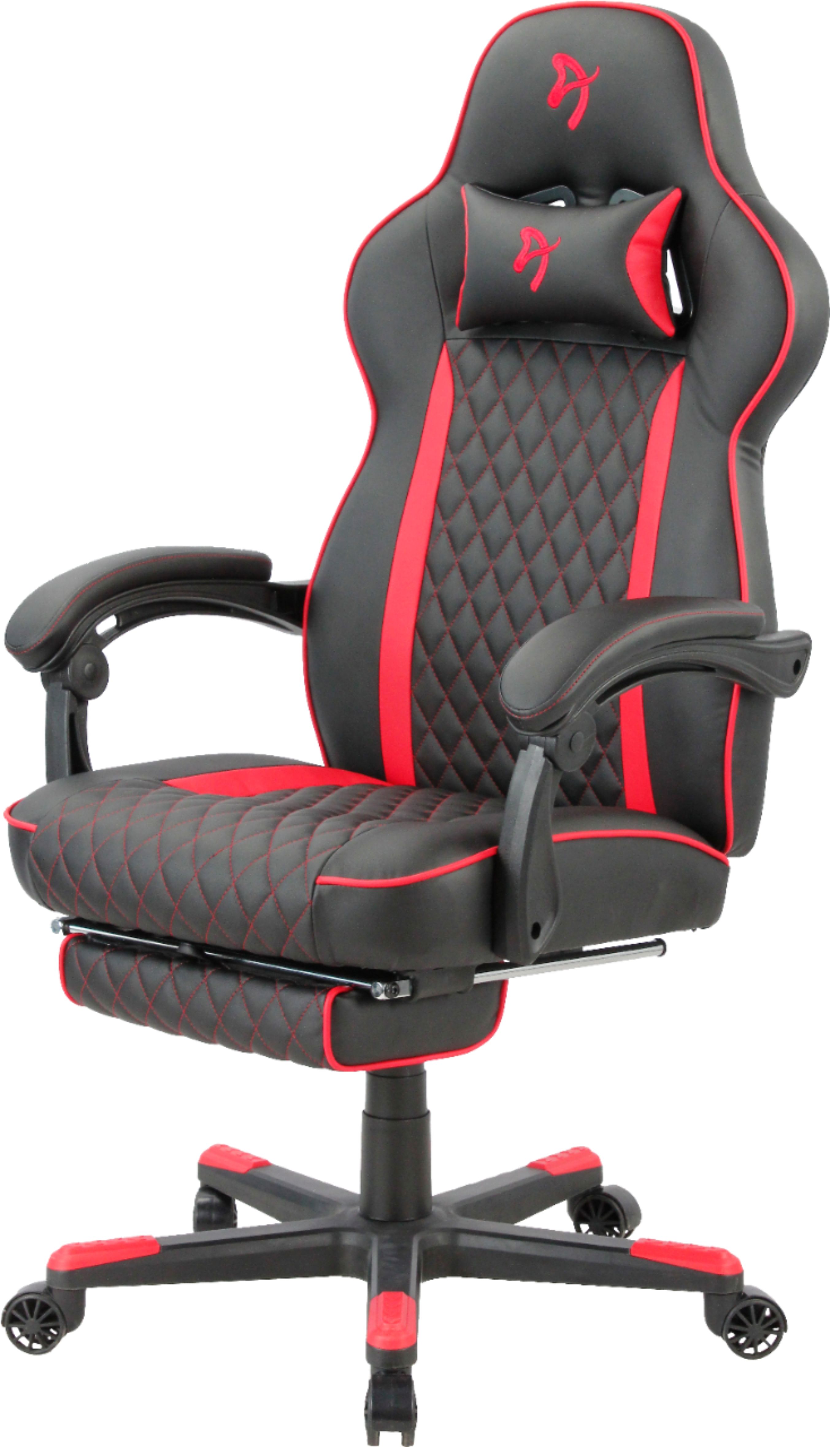 Left View: Arozzi - Mugello Special Edition Gaming Chair with Footrest - Pure Black