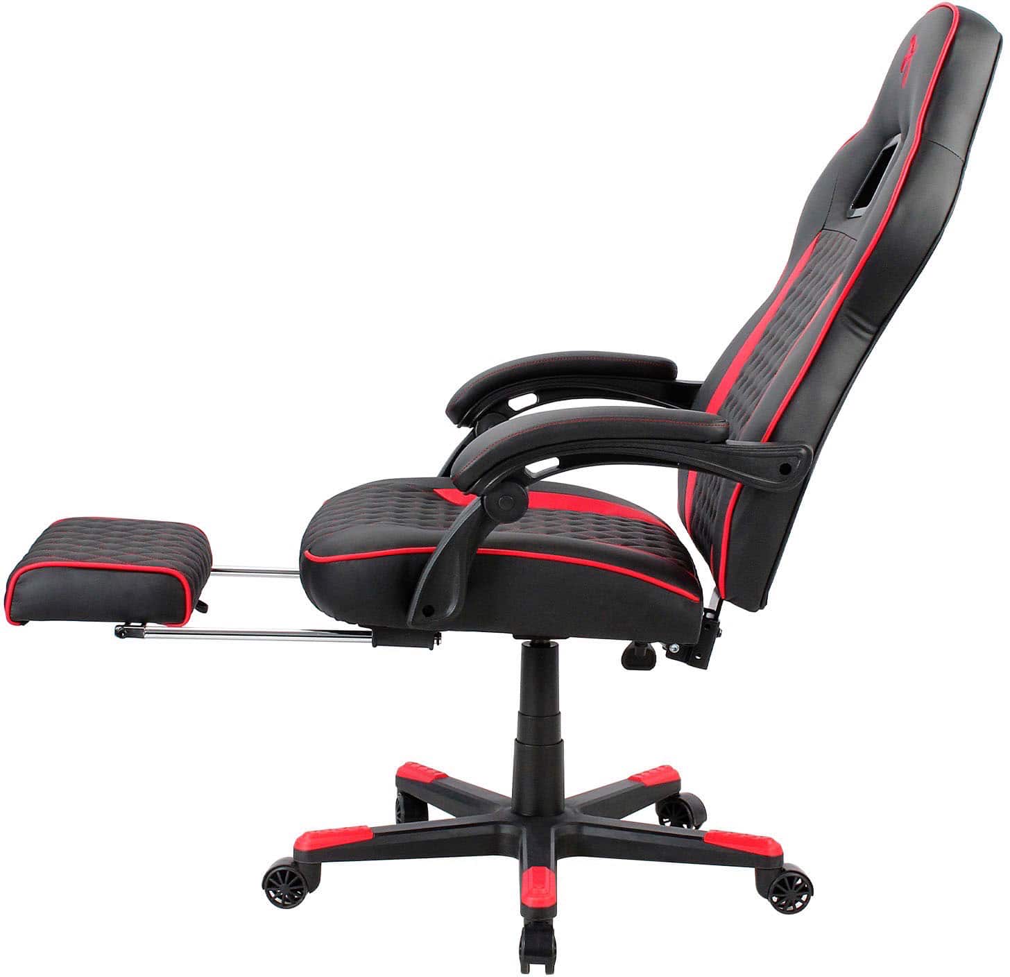 Left. Arozzi - Mugello Special Edition Gaming Chair with Footrest - Red.