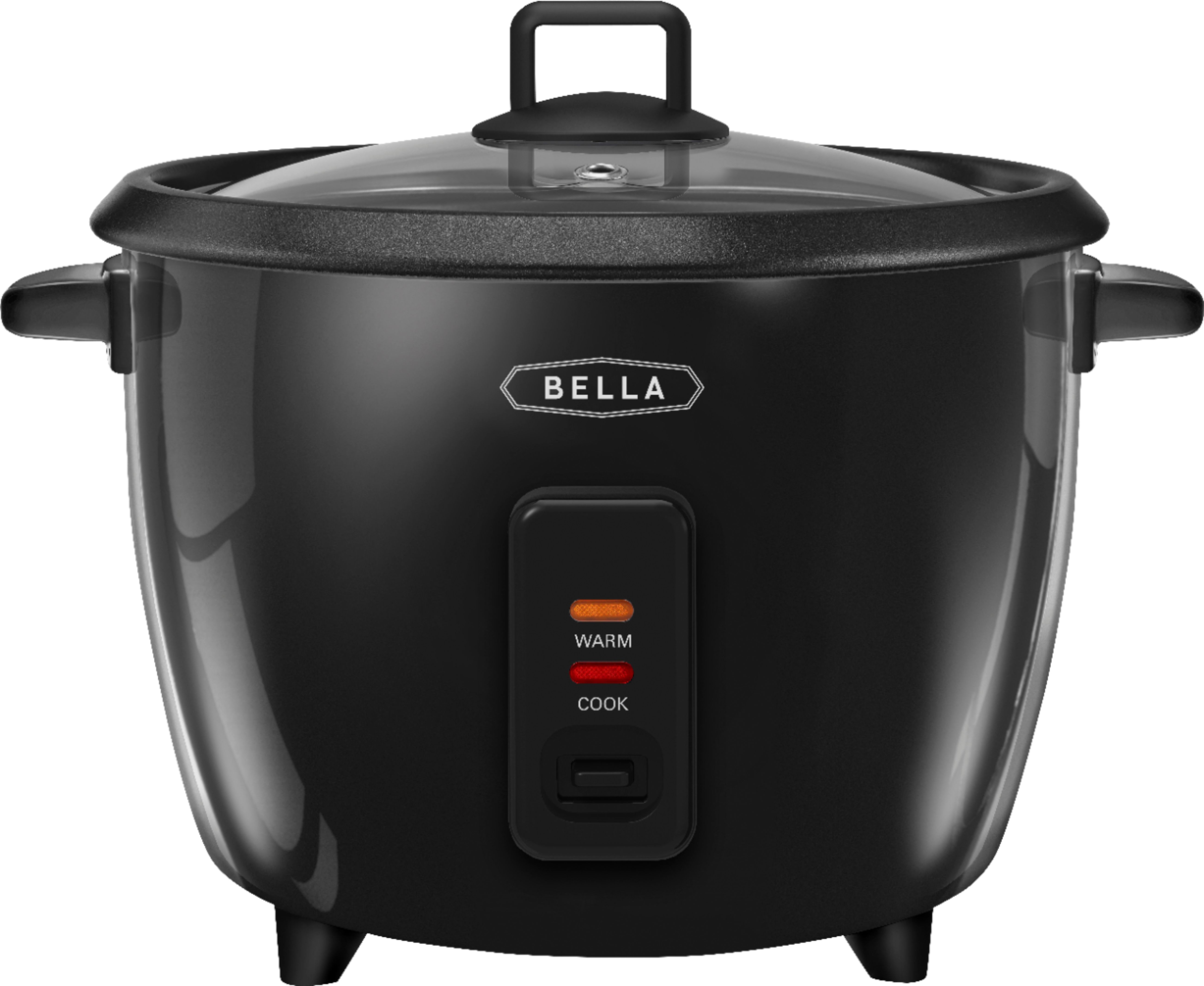 Angle View: Bella - 16-Cup Manual Rice Cooker - Black