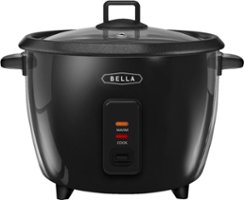 Bella - 16-Cup Manual Rice Cooker - Black - Angle_Zoom