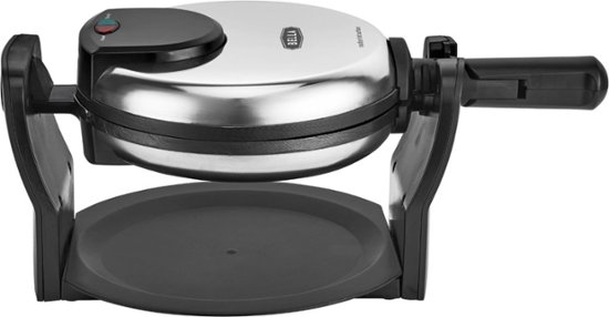 Angle. Bella - Non-Stick Rotating Belgian Waffle Maker - Stainless Steel.