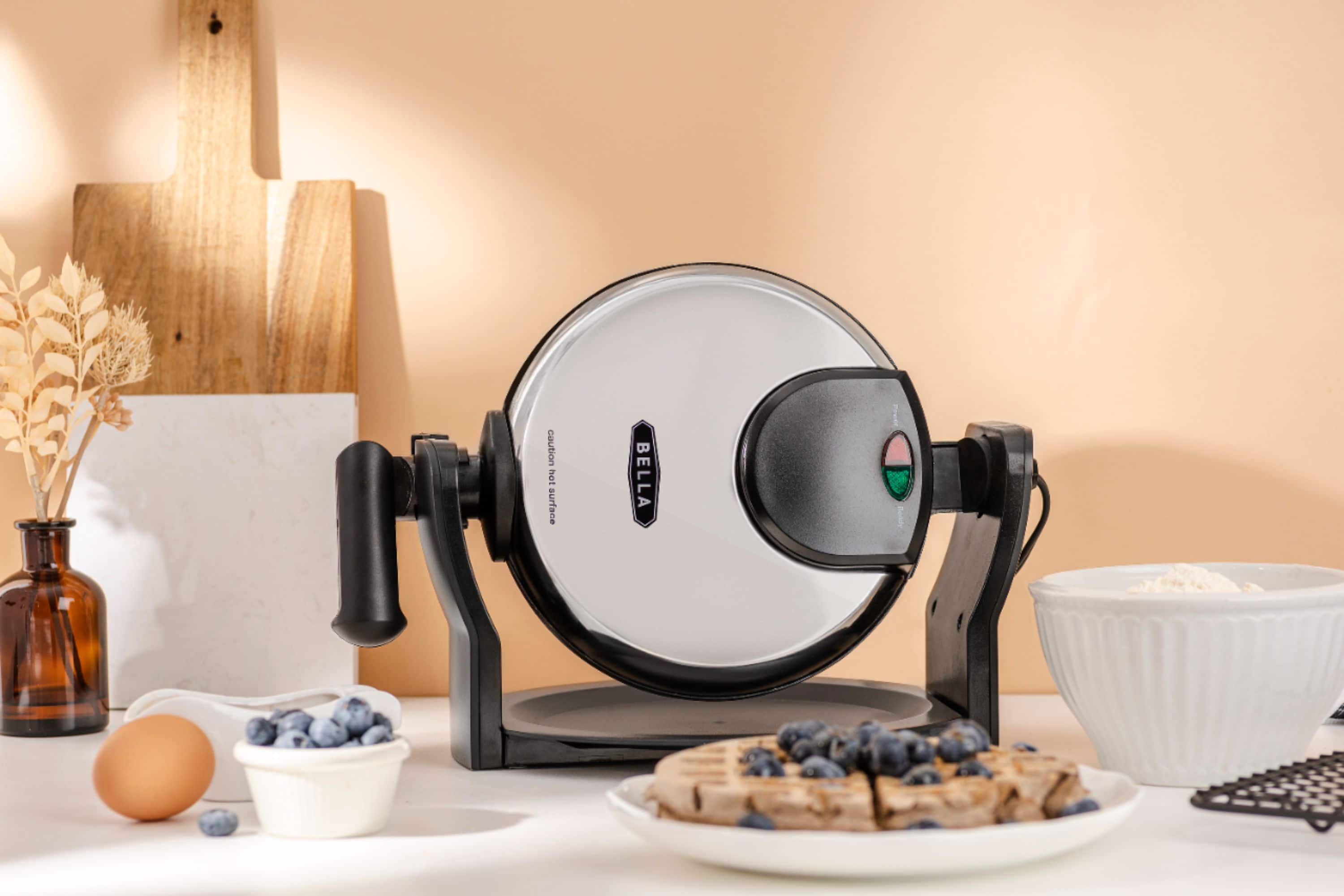 Alt View 13. Bella - Non-Stick Rotating Belgian Waffle Maker - Stainless Steel.