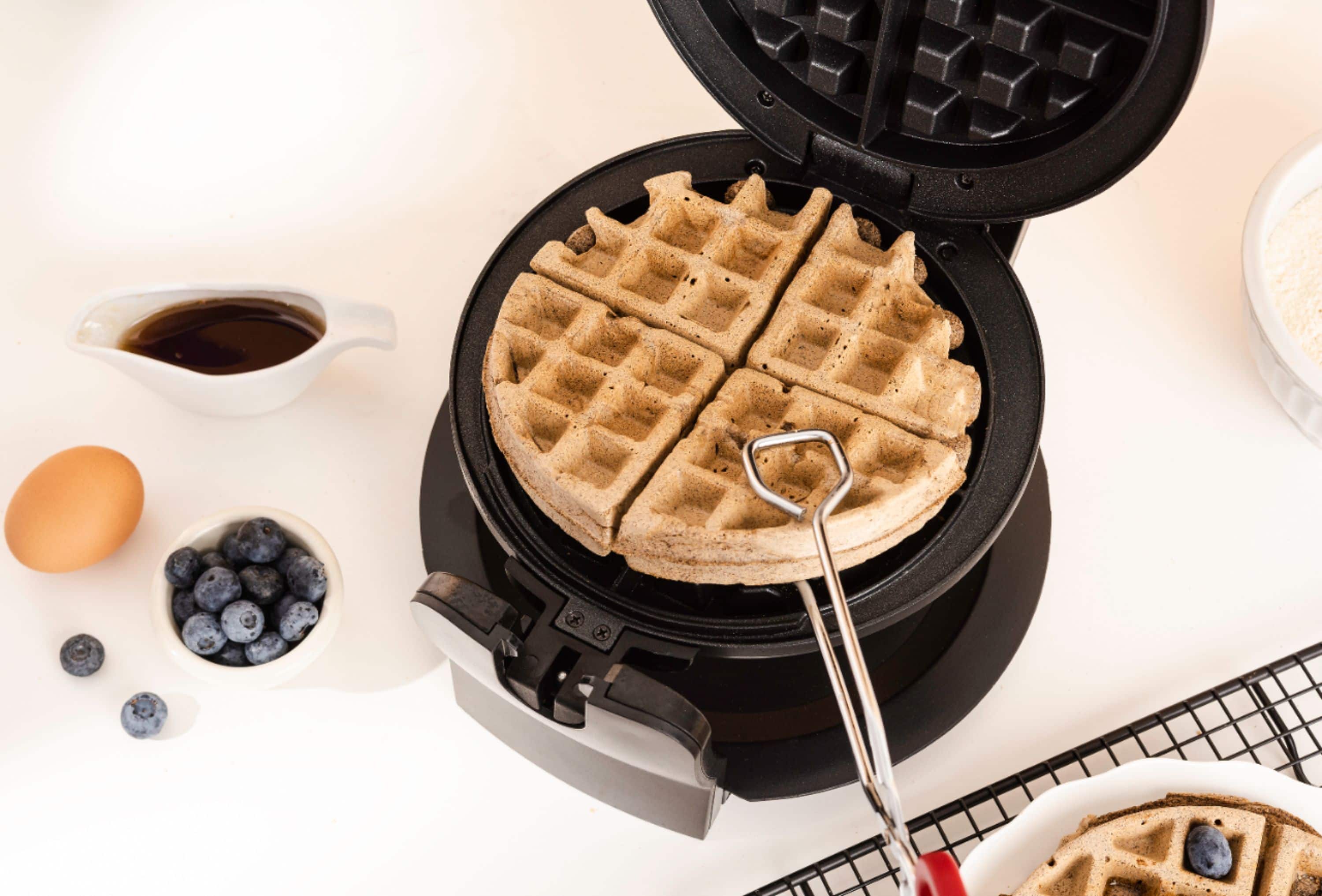 Alt View 16. Bella - Non-Stick Rotating Belgian Waffle Maker - Stainless Steel.