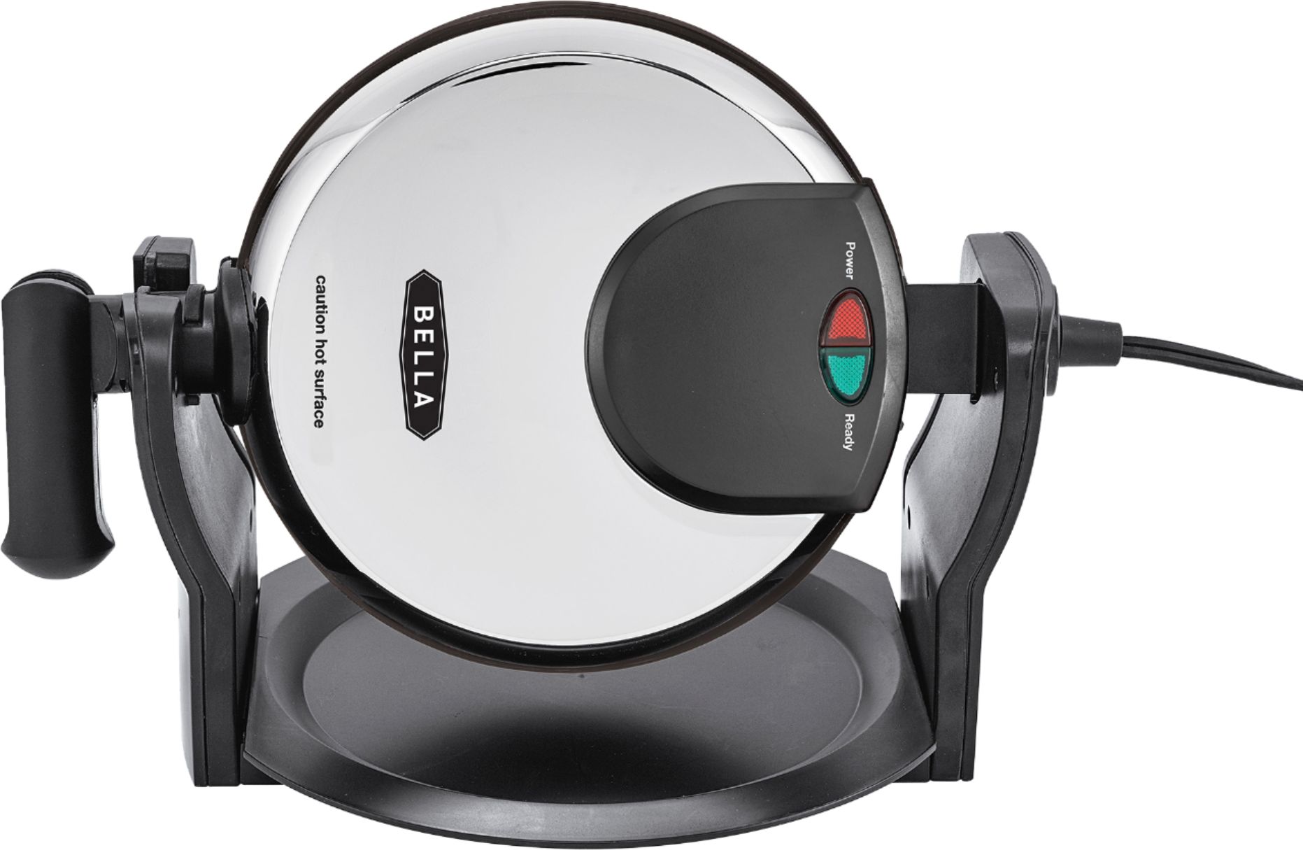 Left View: Bella Pro Series - Pro Series 4-Slice Rotating Waffle Maker - Stainless Steel