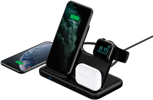 Anker – PowerWave 4-in-1 Charging Station with Wireless Charger – Black