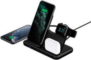 Anker - PowerWave 4-in-1 Charging Station with Wireless Charger for Smartphones, Airpods, Apple Watch, and a Fourth device - Black - Front_Zoom