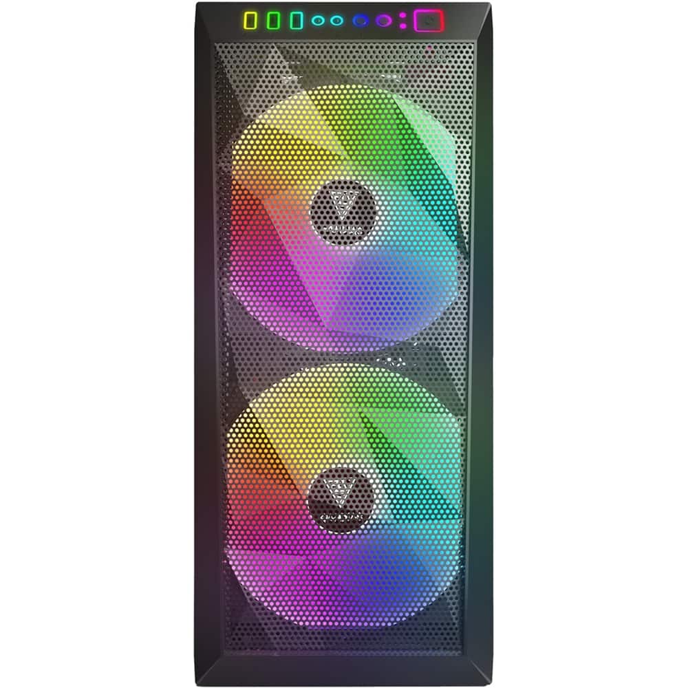 Front. GAMDIAS - APOLLO M1 ATX Tower Case - Black.