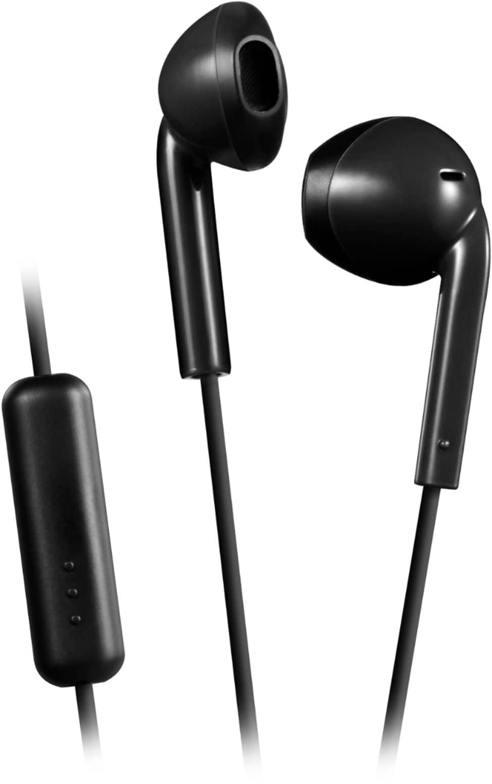 Angle. JVC - Wired Earbud with Microphone and Remote - Black.