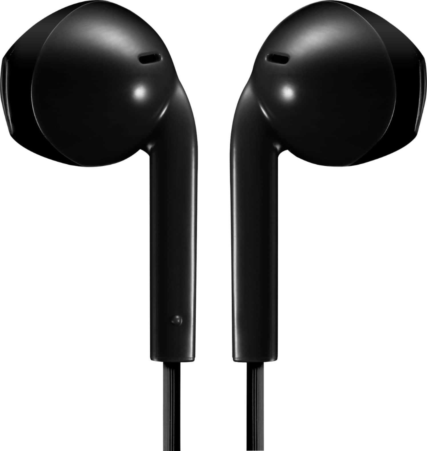 Front. JVC - Wired Earbud with Microphone and Remote - Black.