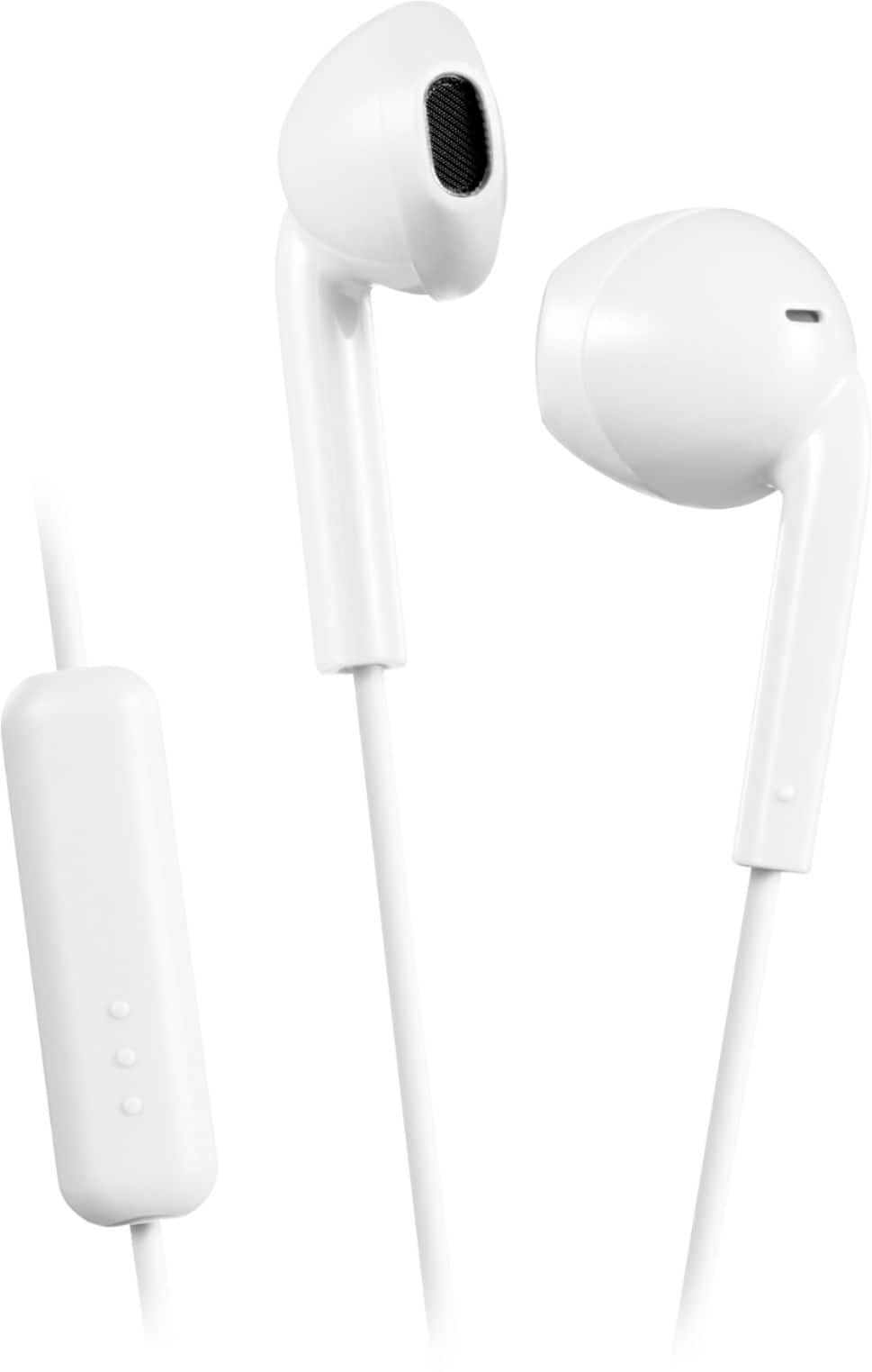 Angle. JVC - Wired Earbud with Microphone and Remote - White.