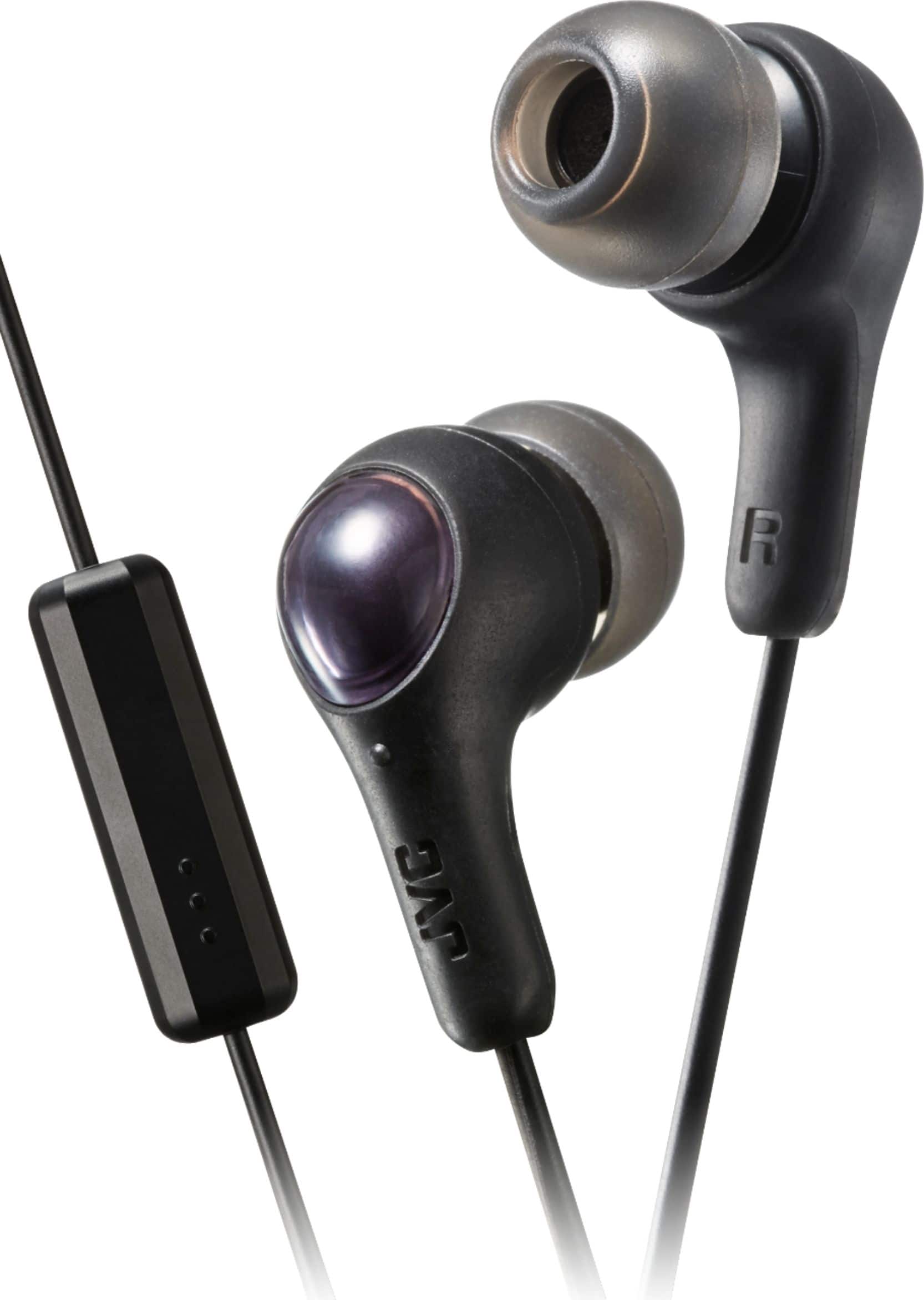 Front. JVC - Wired Gumy Plus In Ear Headphones with Microphone and Remote - Black.