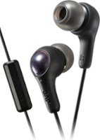 JVC - Wired Gumy Plus In Ear Headphones with Microphone and Remote - Black - Front_Zoom