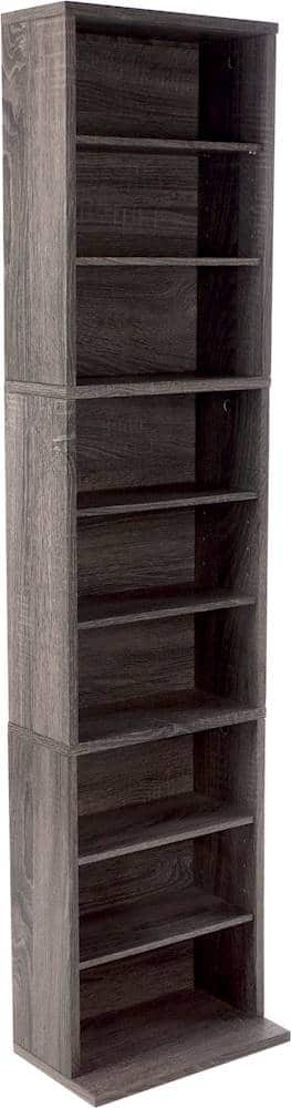 Angle View: Atlantic - Herrin MDF 9-Shelf Bookcase - Charcoal Gray