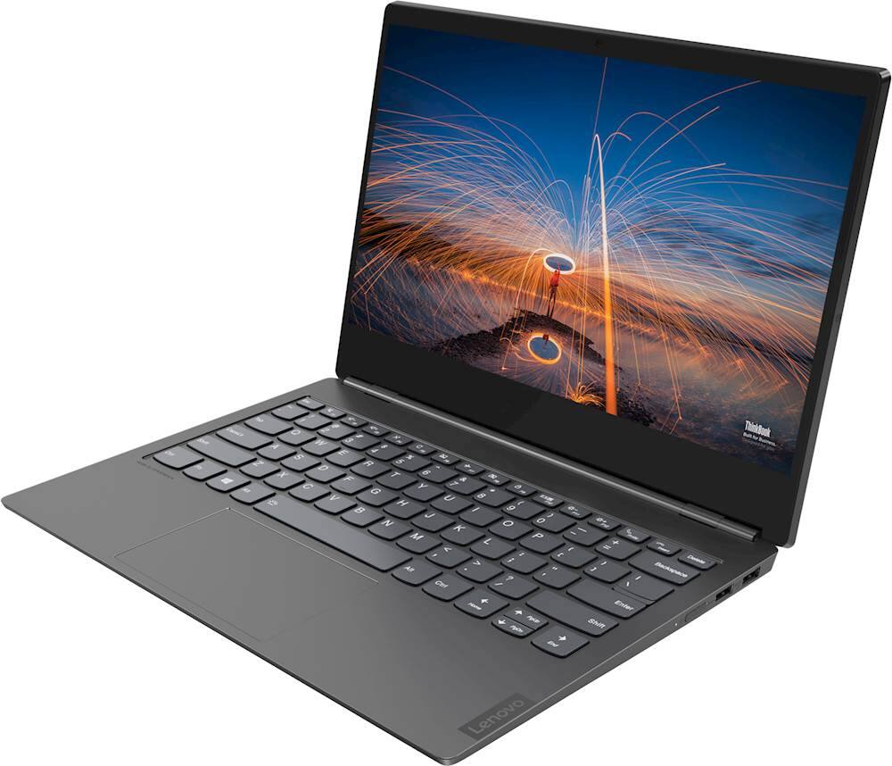 Left View: Lenovo - ThinkBook Plus 13.3" Laptop - Intel Core i7 - 16GB Memory - 512GB SSD - Iron Gray