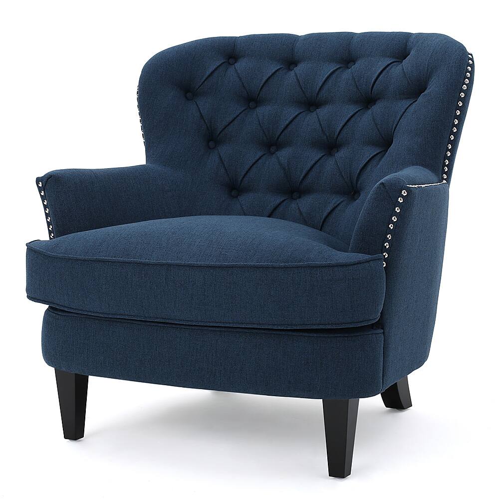 Left View: Noble House - Mayetta Club Chair - Dark Blue