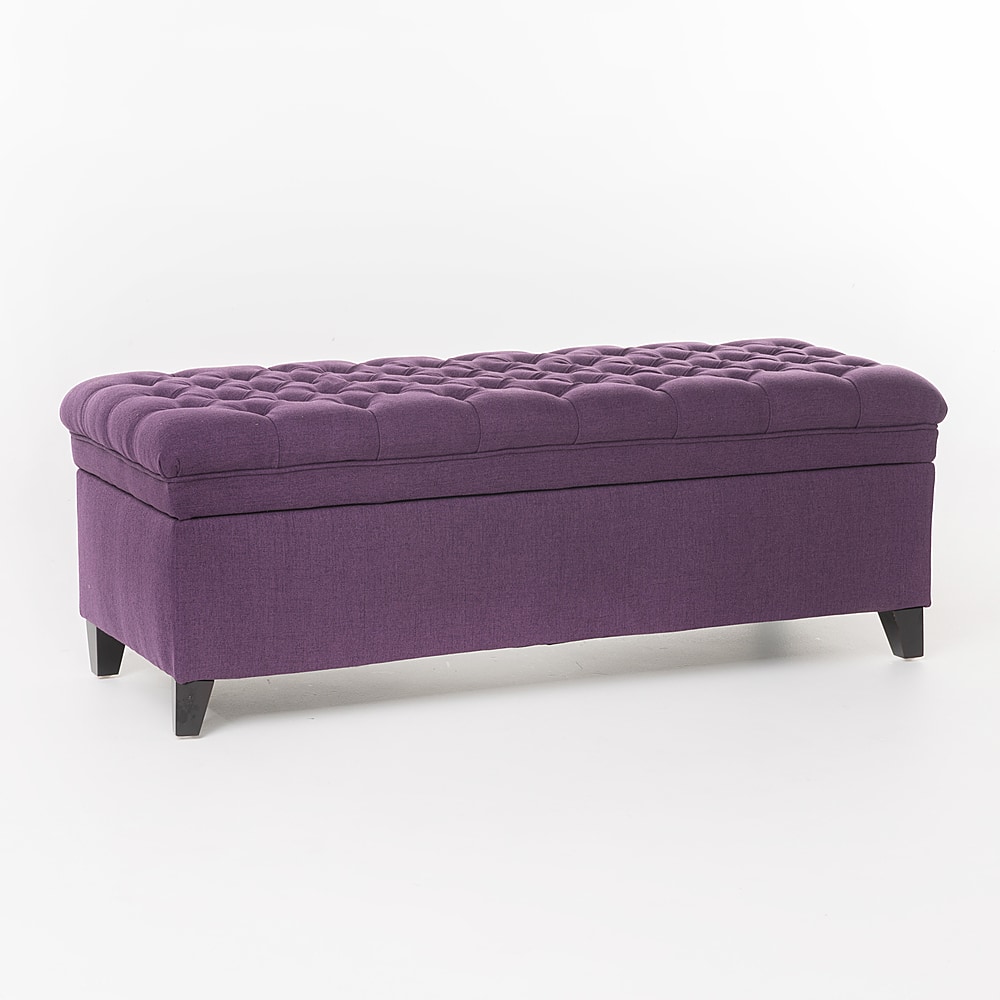 Angle View: Noble House - Shelltown Tufted Storage Ottoman - Purple