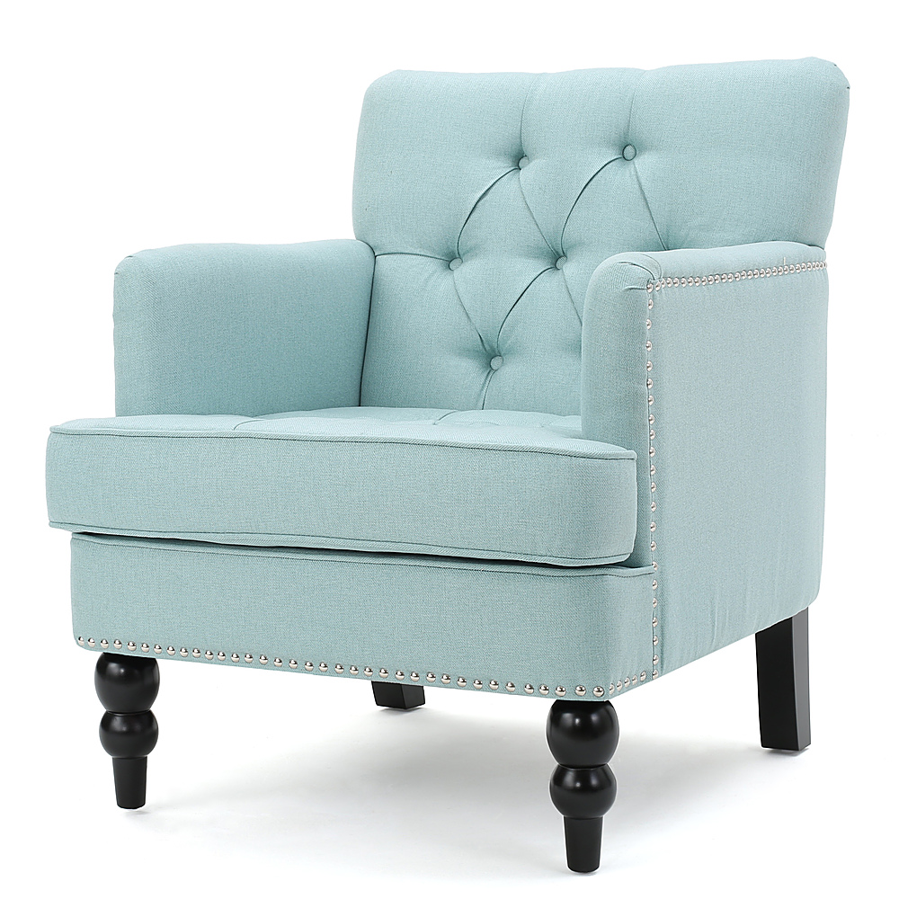 Left View: Noble House - Goessel Club Chair - Light Blue