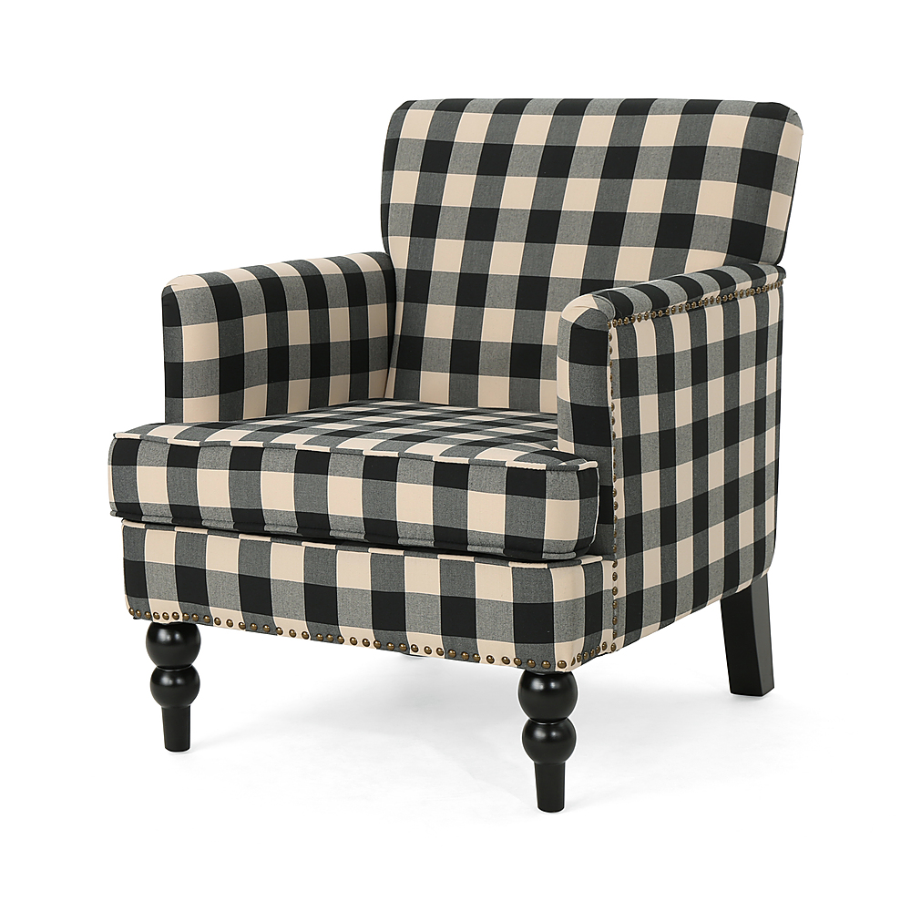 Noble House - Drewsey Fabric Club Chair - Black Checkerboard
