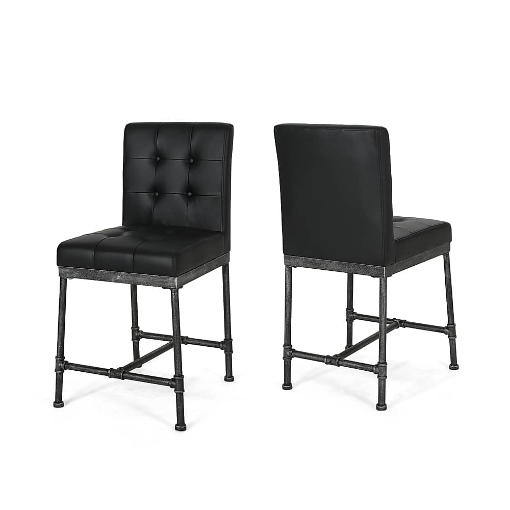 Angle View: Noble House - Commonwealth Iron Counter Stool (Set of 2) - Black