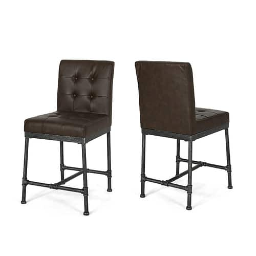 Noble House - Commonwealth Iron Counter Stool (Set of 2) - Dark Brown