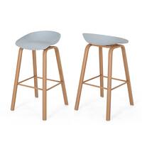 Noble House - Commodore Iron Barstool (Set of 2) - Gray - Left_Zoom