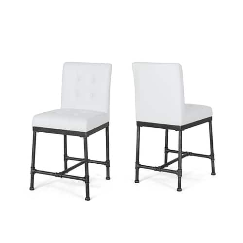 Noble House - Commonwealth Iron Counter Stool (Set of 2) - White