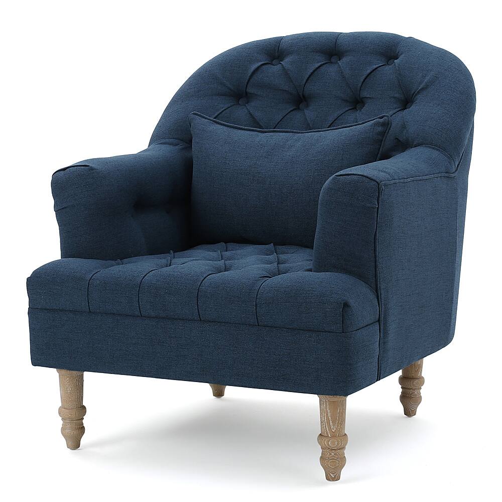 Left View: Noble House - Chantilly Accent Chair (Set of 2) - Navy Blue