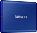 Alt View Zoom 11. Samsung - Geek Squad Certified Refurbished T7 500GB External USB 3.2 Gen 2 Portable SSD with Hardware Encryption - Indigo Blue.