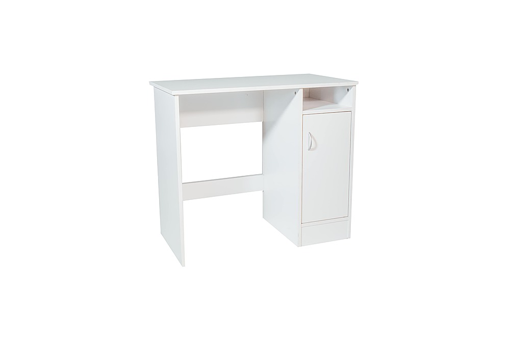 Angle View: OneSpace - Madison Computer Desk with Cabinet - White