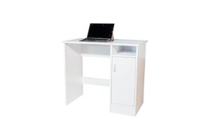 OneSpace - Madison Computer Desk with Cabinet - White - Front_Zoom