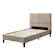 Angle. CorLiving - Bellevue Wide Panel Upholstered Bed, Twin - Beige.