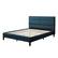 Angle. CorLiving - Bellevue Wide Panel Upholstered Bed, Queen - Ocean Blue.