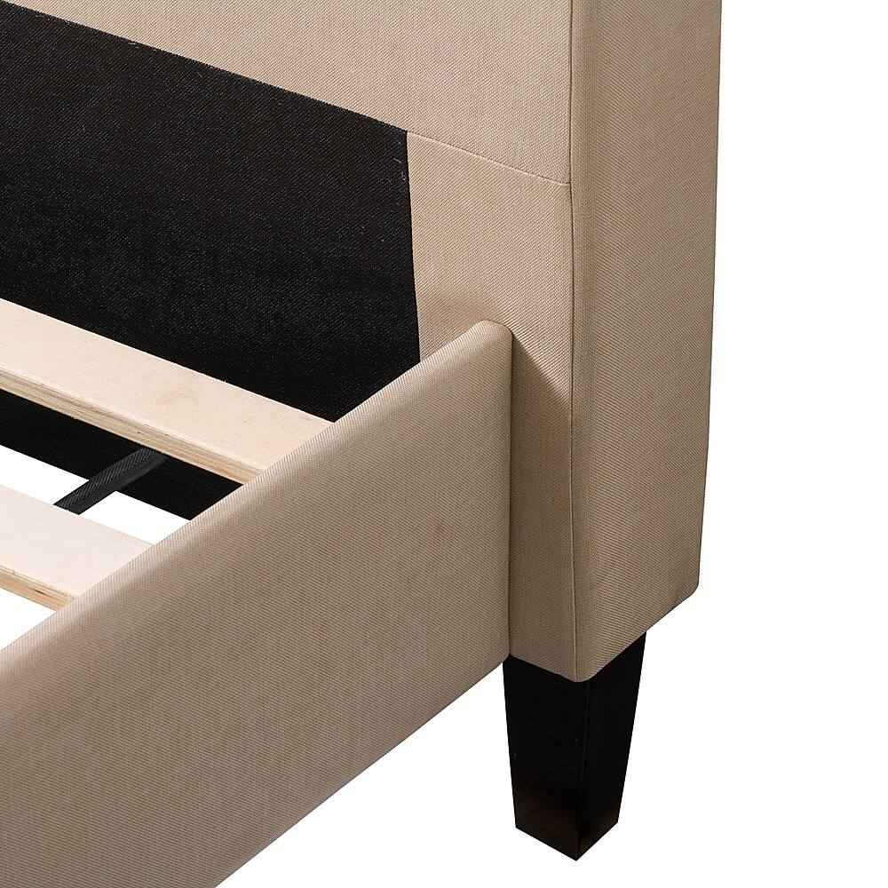 Best Buy CorLiving Bellevue Wide Panel Upholstered Bed, Queen Cream