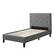 Angle. CorLiving - Nova Ridge Tufted Upholstered Bed, Twin - Light Gray.
