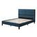 Angle. CorLiving - Bellevue Wide Panel Upholstered Bed, Full - Ocean Blue.