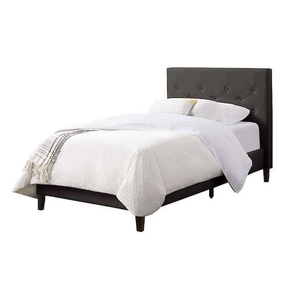 CorLiving Nova Ridge Tufted Upholstered Bed Twin Dark Gray