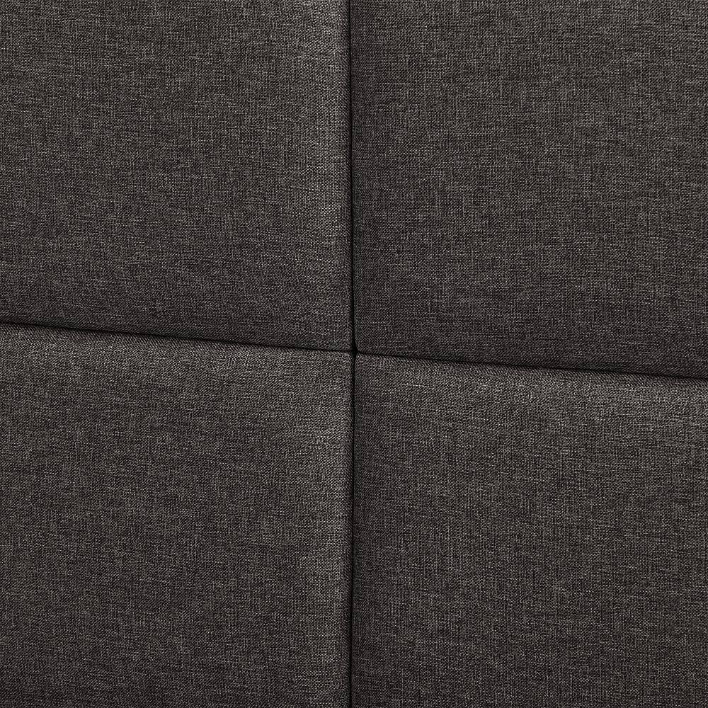 Alt View 12. CorLiving - Bellevue Wide Panel Upholstered Bed, Twin - Dark Gray.
