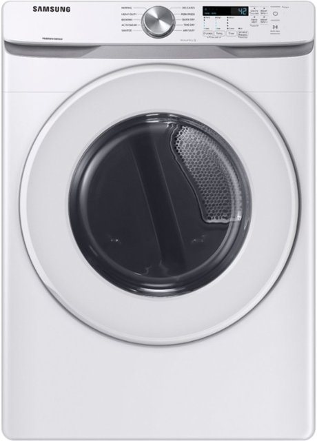 Front Zoom. Samsung - 7.5 Cu. Ft. Stackable Electric Dryer with Sensor Dry - White.