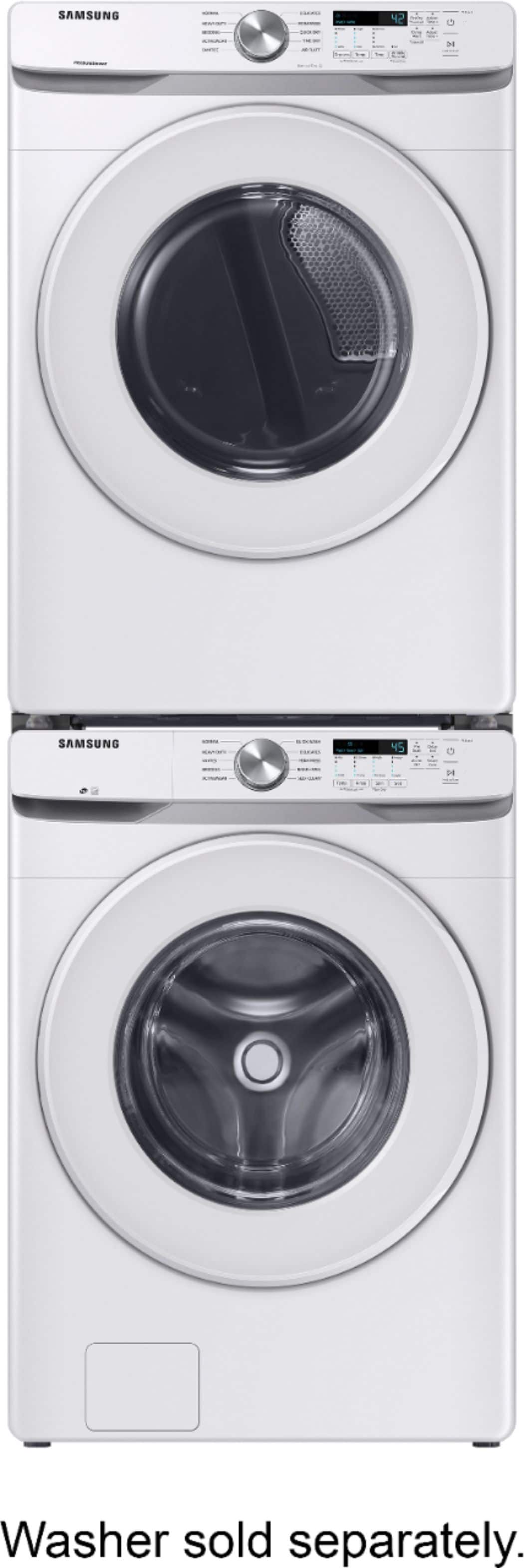 Alt View 11. Samsung - 7.5 Cu. Ft. Stackable Electric Dryer with Sensor Dry - White.