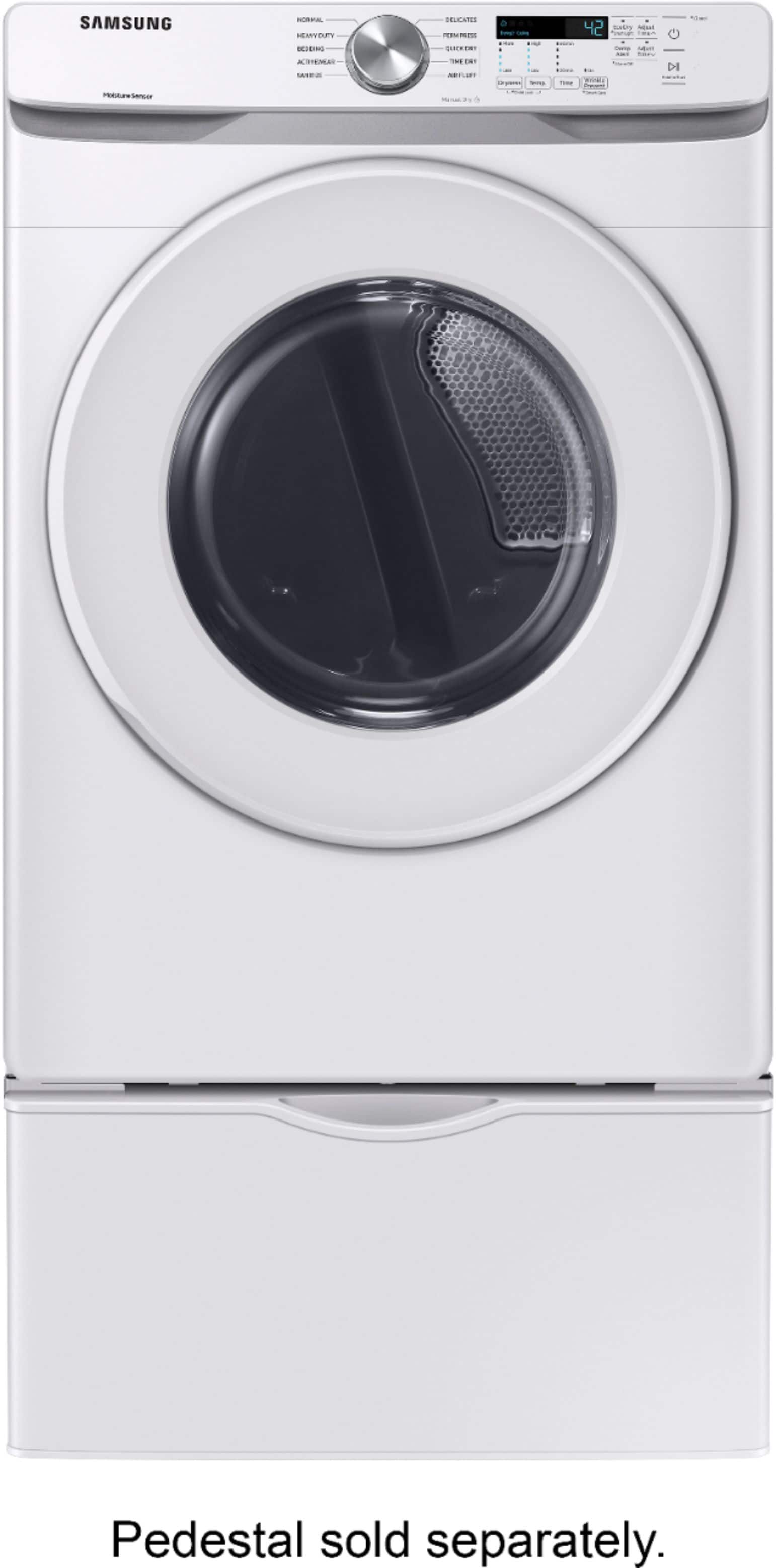 Alt View 6. Samsung - 7.5 Cu. Ft. Stackable Electric Dryer with Sensor Dry - White.
