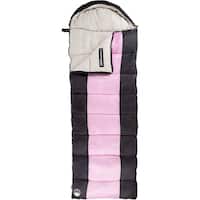 Wakeman - Adult Sleeping Bag with Hood - Pink And Black - Front_Zoom