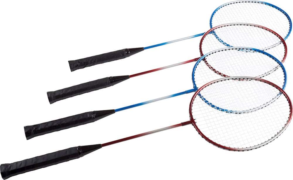 Alt View 11. Hey! Play! - Badminton Set Complete Outdoor Yard Game with 4 Racquets, Net with Poles, 3 Shuttlecocks and Carrying Case - Blue.