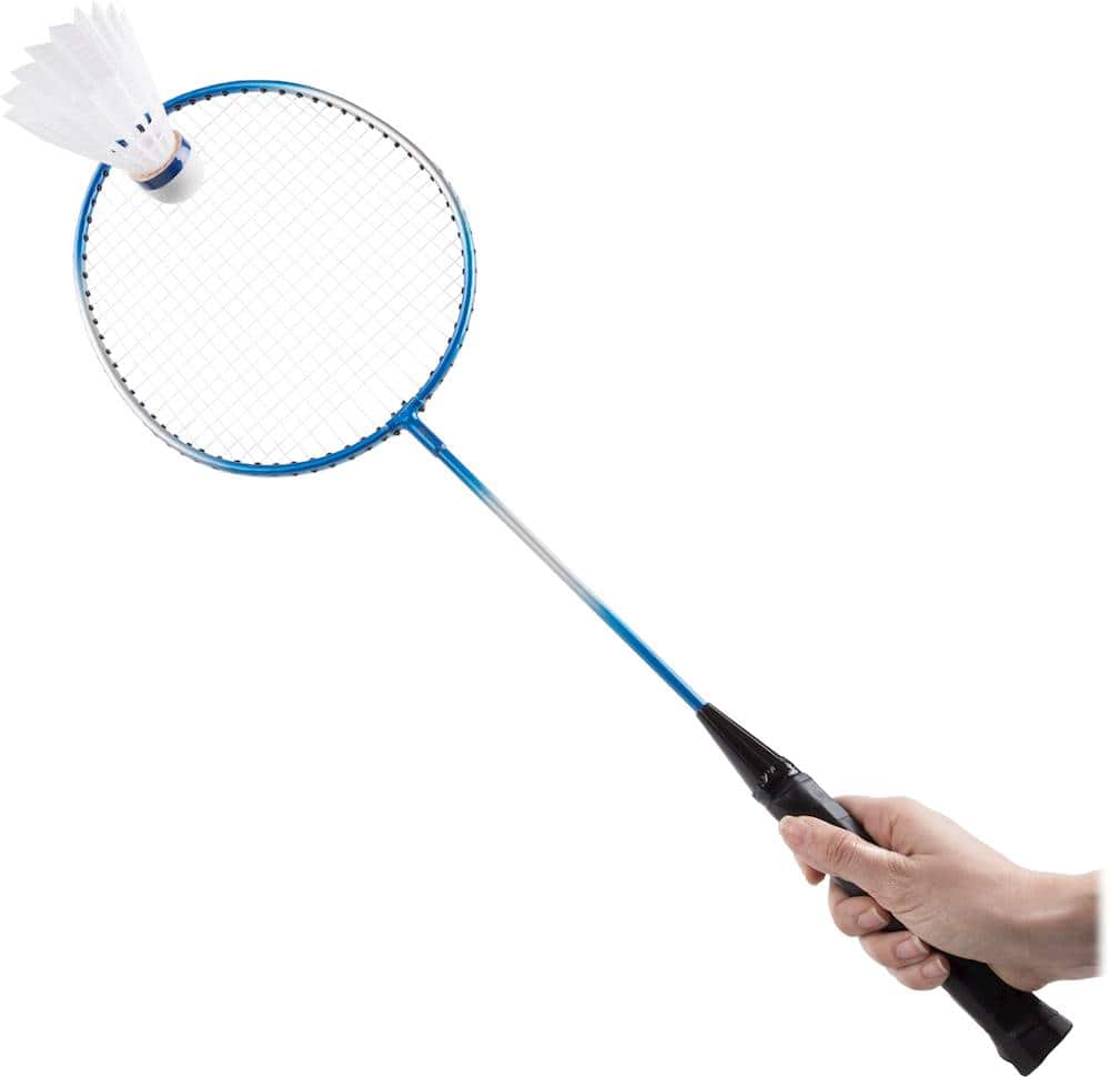 Alt View 13. Hey! Play! - Badminton Set Complete Outdoor Yard Game with 4 Racquets, Net with Poles, 3 Shuttlecocks and Carrying Case - Blue.